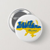 Ukrainische Typografie und Weizenohr auf ukrainisc Button (Vorne & Hinten)