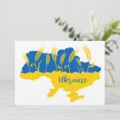 Ukrainische Typografie und Weizenohr auf ukrainisc Einladung (Stehend Vorderseite)
