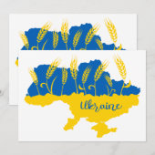Ukrainische Typografie und Weizenohr auf ukrainisc Einladung (Vorne/Hinten)