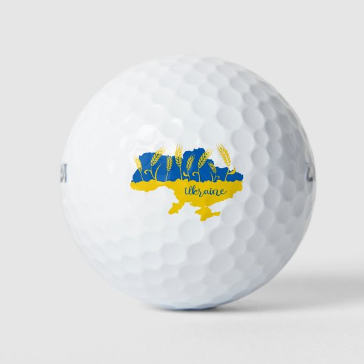 Ukrainische Typografie und Weizenohr auf ukrainisc Golfball (Vorderseite)