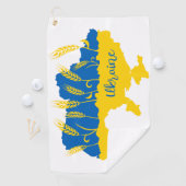 Ukrainische Typografie und Weizenohr auf ukrainisc Golfhandtuch (Insitu)