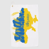 Ukrainische Typografie und Weizenohr auf ukrainisc Golfhandtuch (Vorderseite)
