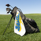 Ukrainische Typografie und Weizenohr auf ukrainisc Golfhandtuch (Gras)