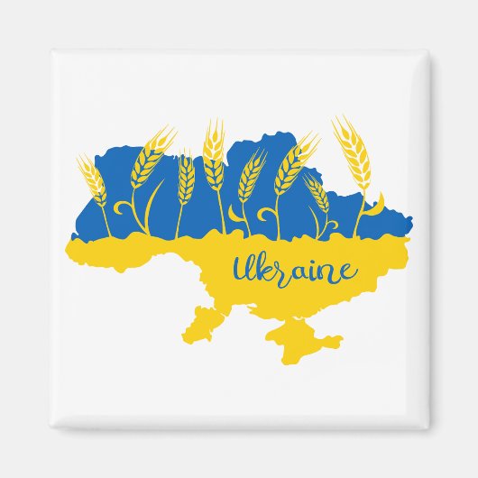 Ukrainische Typografie und Weizenohr auf ukrainisc Magnet (Vorne)