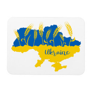 Ukrainische Typografie und Weizenohr auf ukrainisc Magnet