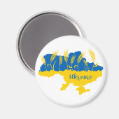 Ukrainische Typografie und Weizenohr auf ukrainisc Magnet (Vorderseite/Rückseite)