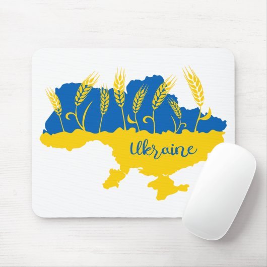 Ukrainische Typografie und Weizenohr auf ukrainisc Mousepad (Mit Mouse)