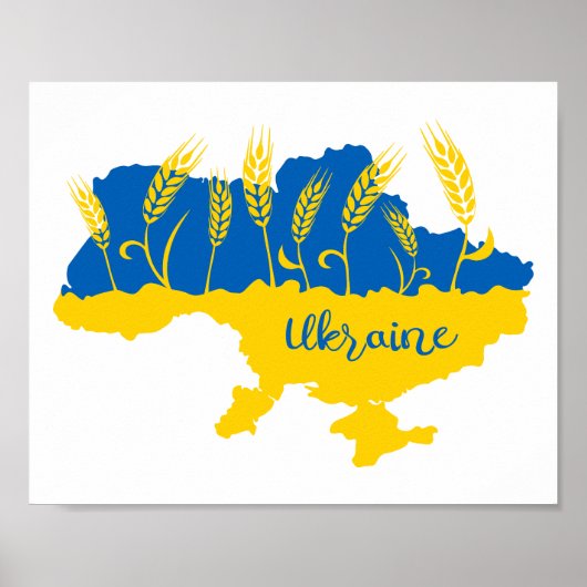 Ukrainische Typografie und Weizenohr auf ukrainisc Poster (Vorne)