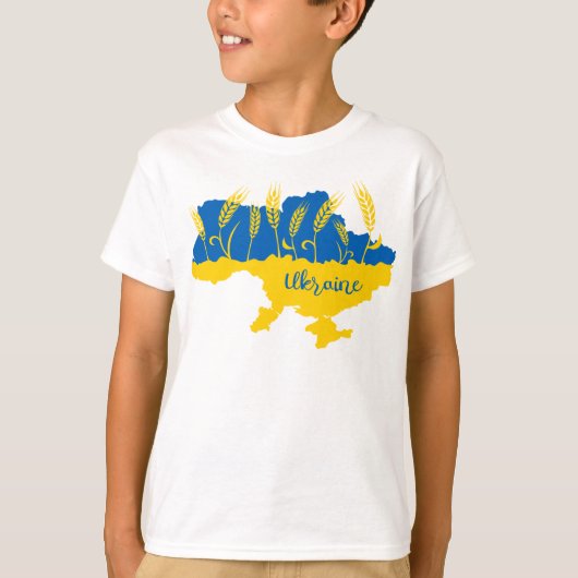 Ukrainische Typografie und Weizenohr auf ukrainisc T-Shirt (Vorderseite)