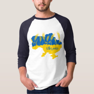 Ukrainische Typografie und Weizenohr auf ukrainisc T-Shirt