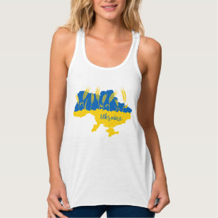 Ukrainische Typografie und Weizenohr auf ukrainisc Tank Top
