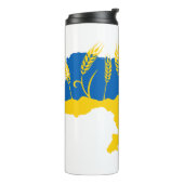 Ukrainische Typografie und Weizenohr auf ukrainisc Thermosbecher (Nach links gedreht)