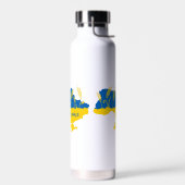 Ukrainische Typografie und Weizenohr auf ukrainisc Trinkflasche (Links)