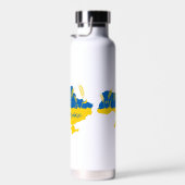 Ukrainische Typografie und Weizenohr auf ukrainisc Trinkflasche (Rechts)