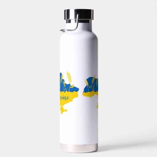 Ukrainische Typografie und Weizenohr auf ukrainisc Trinkflasche (Rechts)