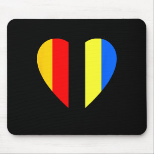 Ukrainische und deutsche Flagge im Herzen der Ukra Mousepad