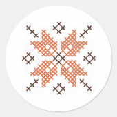 ukrainische Volksdoodle-Ornament Runder Aufkleber (Vorderseite)