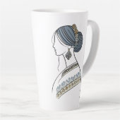 Ukrainische Volkskunst Latte Tasse | Elegante Lini (Rechte Ecke)