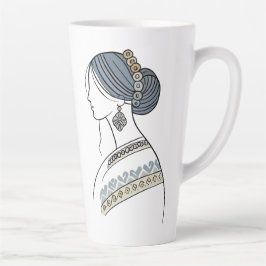 Ukrainische Volkskunst Latte Tasse | Elegante Lini