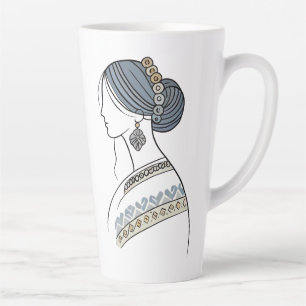 Ukrainische Volkskunst Latte Tasse Elegante Lini