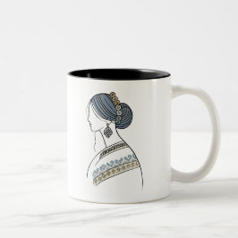 Ukrainische Volkskunst Zwei-Tonen-Tasse | Elegante Zweifarbige Tasse
