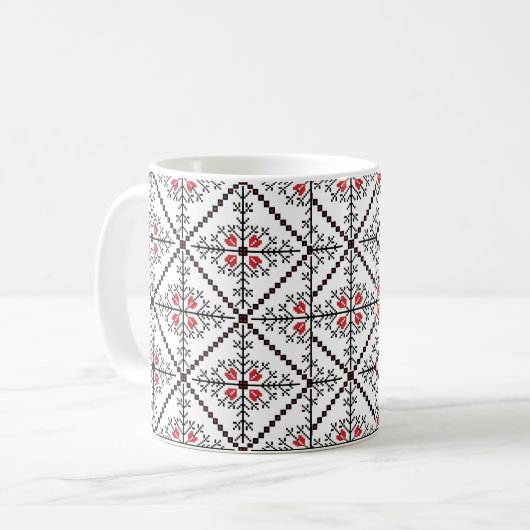 ukrainische Volksmusterschmuck Kaffeetasse (Vorderseite Links)