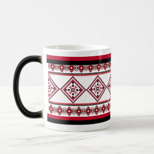 Ukrainische Vyshyvanka Stickerei Tasse Rot Schwarz