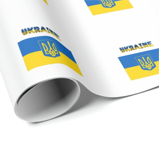 Ukrainische Wappen Geschenkpapier (Rolleneckpunkt)