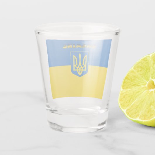 Ukrainische Wappen Schnapsglas (Rückseite)