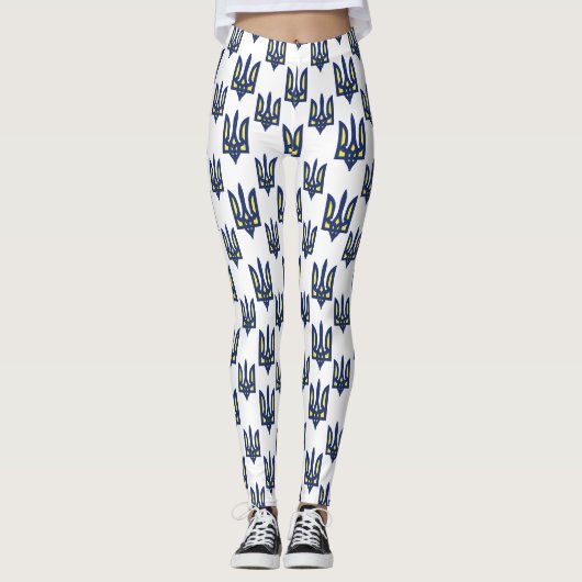 Ukrainische Wappen-Trident Tryzub Leggings (Vorderseite)