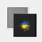 Ukrainische Wasserfarbenflagge Magnet (Vorderseite/Rückseite)