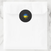 Ukrainische Wasserfarbenflagge  Runder Aufkleber (Tasche)
