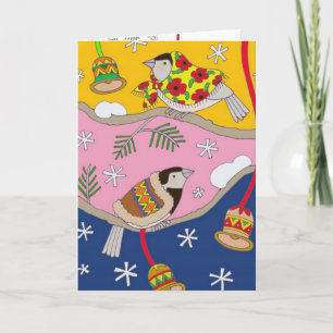 Ukrainische WeihnachtsChickadees durch Vera Feiertagskarte