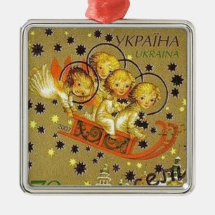Ukrainische Weihnachtsengels-Babys Ornament Aus Metall