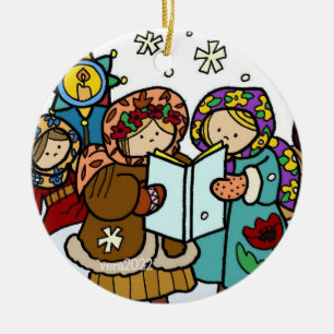Ukrainische Weihnachtslieder Folk Art Keramik Orn Ornament