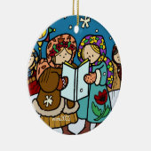 Ukrainische Weihnachtslieder Folk Art Keramik Ornament (Rechts)