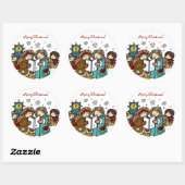 Ukrainische Weihnachtslieder Runder Aufkleber (Blatt)