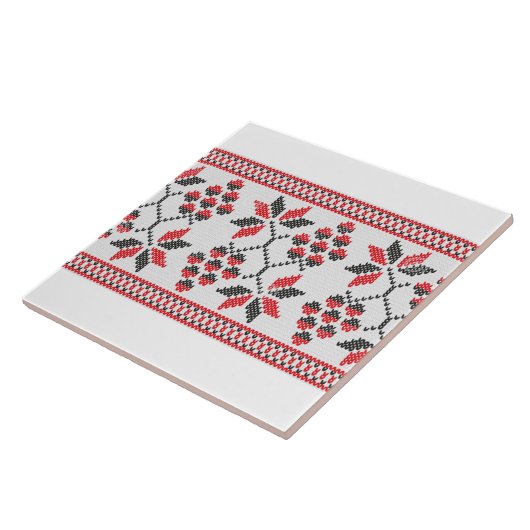 Ukrainische Weinstock Vyshyvanka Rushnyk Stickerei Fliese (Seite)