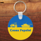 Ukrainischer Bauer stahl Panzer Schleppen Russland Schlüsselanhänger (Vorderseite)