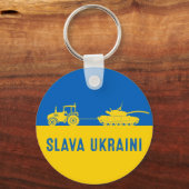 Ukrainischer Bauer stahl Panzer Schleppen Russland Schlüsselanhänger (Vorderseite)