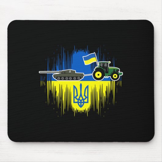 Ukrainischer Bauer stiehlt Panzer Ukraine-Flagge T Mousepad (Vorne)