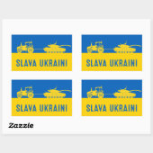 Ukrainischer Bauer stiehlt Panzer zum Abschleppen Rechteckiger Aufkleber (Blatt)