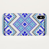 Ukrainischer blauer Geo-Stickerei iPhone Case-Mate iPhone Hülle (Rückseite (Horizontal))