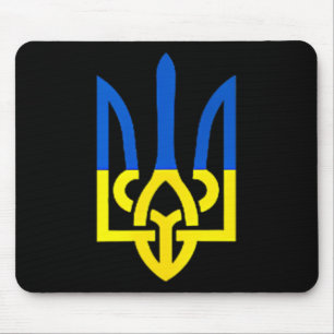 Ukrainischer Dreizack-Symbol - Ukraine-Flagge Unte Mousepad