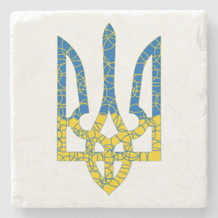 Ukrainischer Dreizack texturierte Flagge der Ukrai Steinuntersetzer