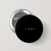 Ukrainischer Dreizack Ukraine-Flagge - Ich stehe h Button (Vorne & Hinten)