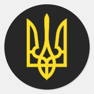Ukrainischer Dreizack Wolodymyr Selenskyj Ukraine  Runder Aufkleber