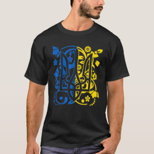 Ukrainischer Emblem-Wappen mit Volksflo T-Shirt
