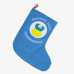 Ukrainischer Engel Chanukka-Flagge Personalisierte Großer Weihnachtsstrumpf