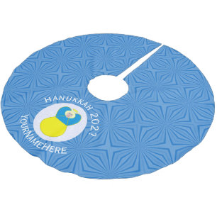 Ukrainischer Engel Hanukkah-Flagge Personalisierte Polyester Weihnachtsbaumdecke